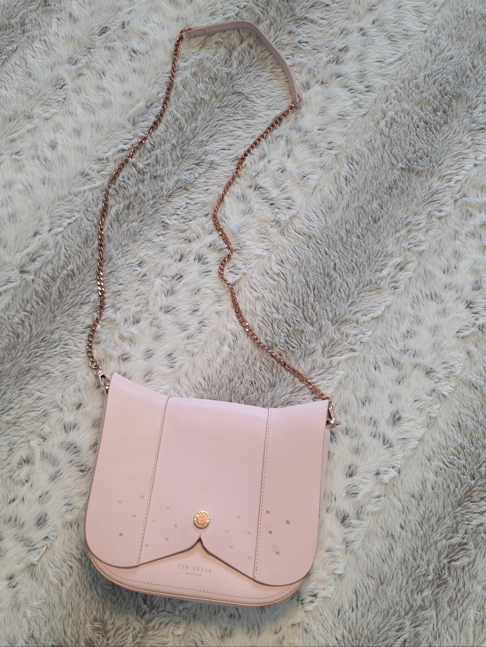 Ted Baker Pink & Gold LEATHER Crossbody Bag